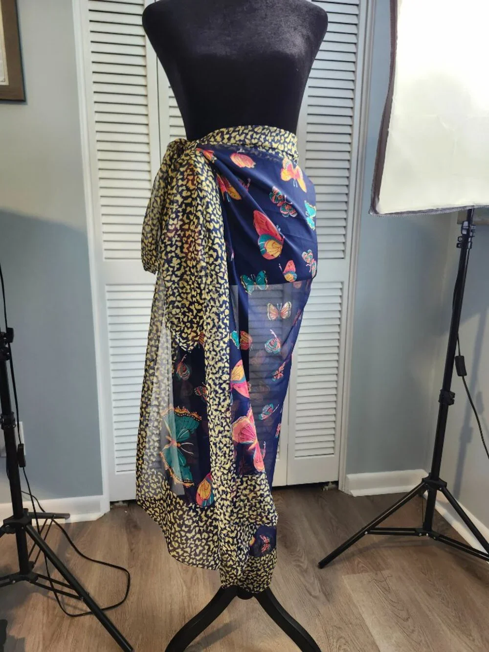 Butterfly Scarf Navy Blue 60 x 46